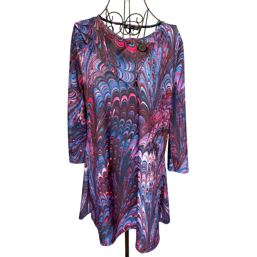 Lily by Firmiana Butterfly Tunic Womens XL Vibrant Print
